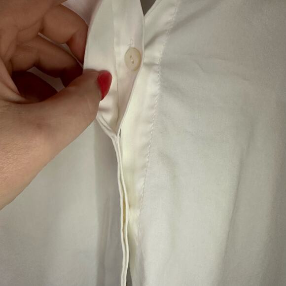 J. Jill White Button Down Tunic Top with Side Buttons and Pleats Size 4X - Picture 7 of 8